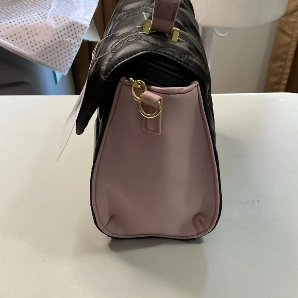 Betsey Johnson LBaddy Black And Pink Crossbody Bag NEW WITH TAGS - Picture 5 of 10